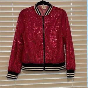 Pink Sequin Bomber Jacket